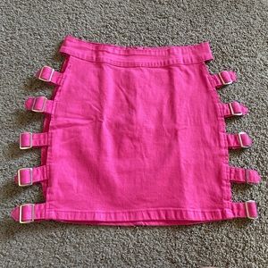 SHEIN open buckle side skirt